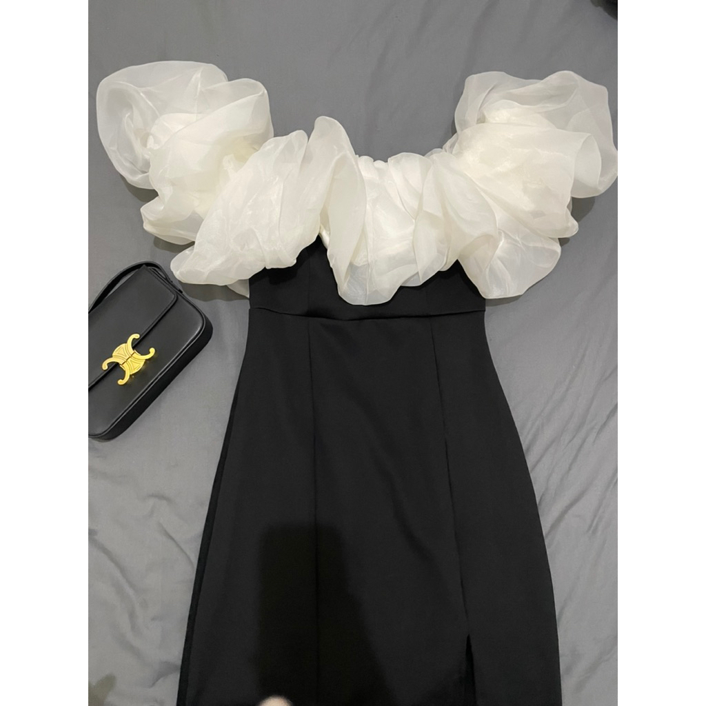 Dres Preloved/ Dres korea/ Dres pesta/ Dres hitam putih