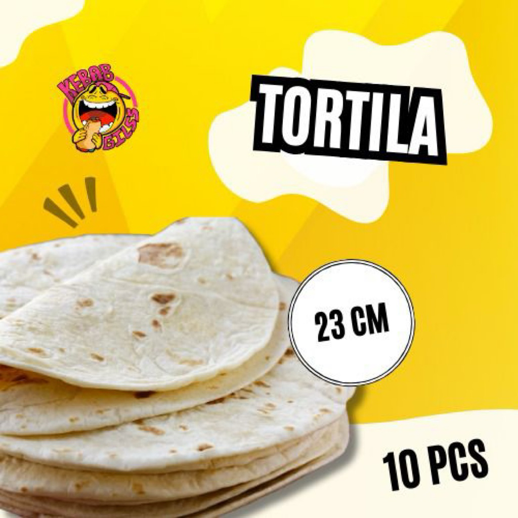 Tortilla PREMIUM 23cm isi 10 lembar tortila kulit kebab bungkus kebab bahan kebab halal daging kebab