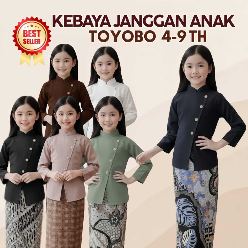 JANGGAN TOYOBO ANAK PANJANG KEBAYA ANAK TOYOBO LENGAN PANJANG KEBAYA ANAK PEREMPUAN