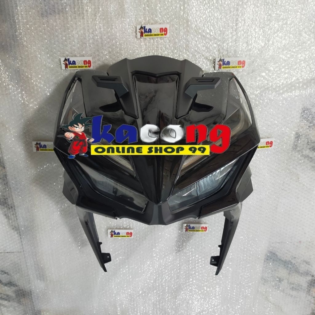 full body depan tameng+reflektor lampu depan vario 125 150 new gen 2 tahun 2023 2024 2025. hitam glo