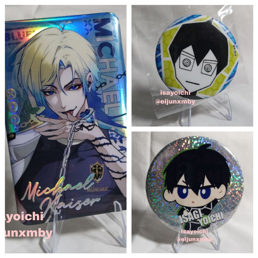 OFFICIAL & FANMERCH pin badge Blue Lock ISAGI YOICHI & MICHAEL KAISER [75mm, 55mm, 7cm]