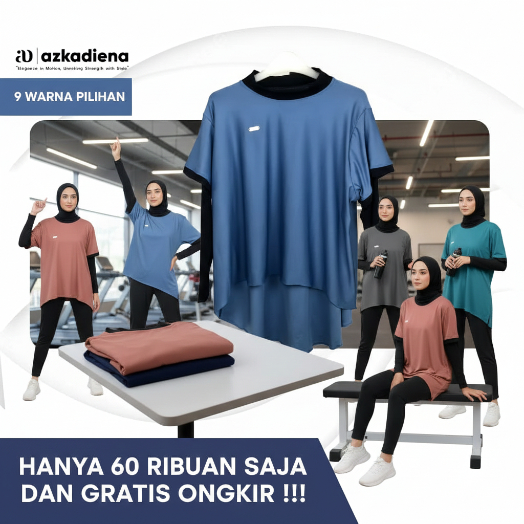 CROP TOP KAOS ATASAN OLAHRAGA WANITA MUSLIMAH TANGAN PANJANG UKURAN OVERSIZE JUMBO MURAH COD LARI RE