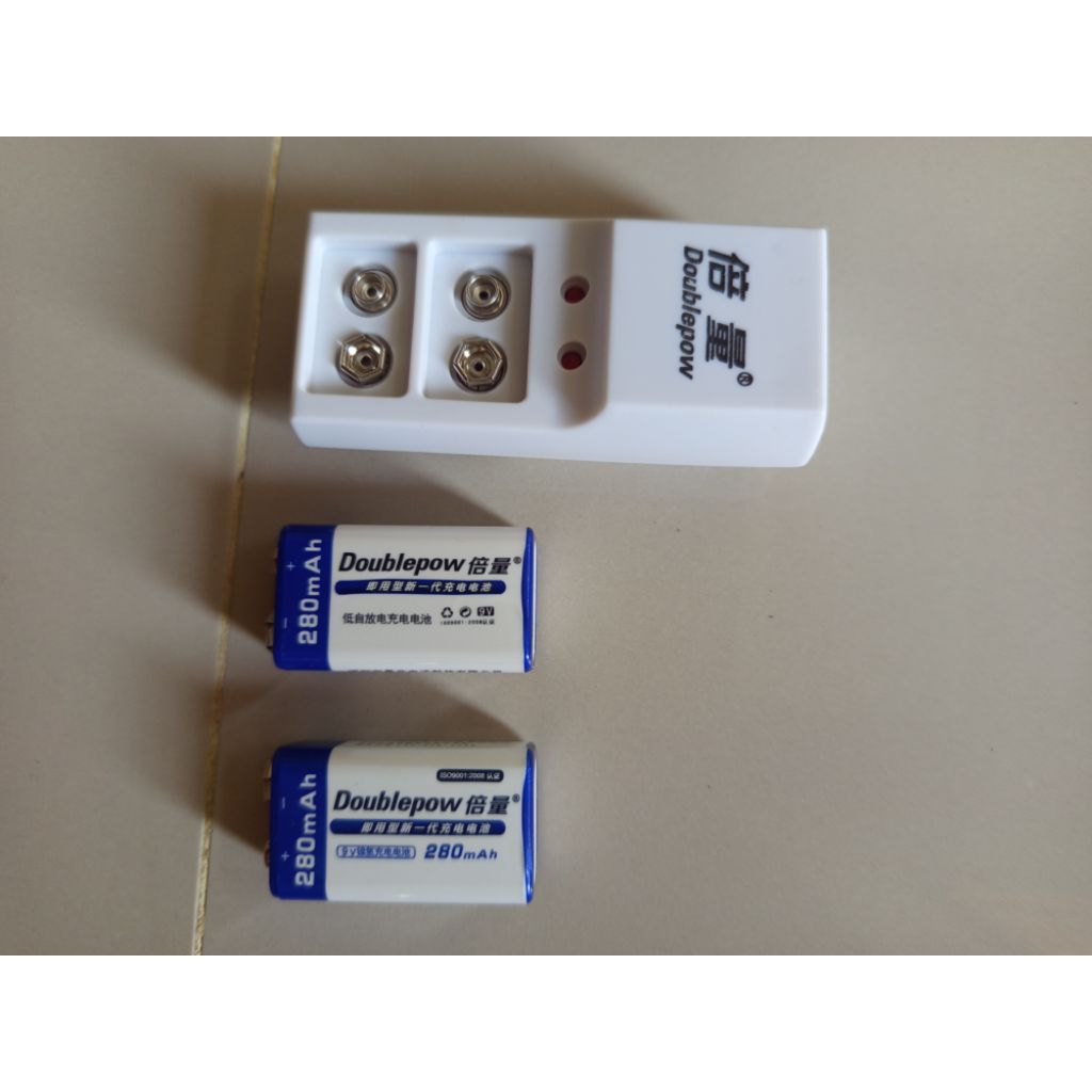Batre 9 Volt kotak Double Power plus Charger