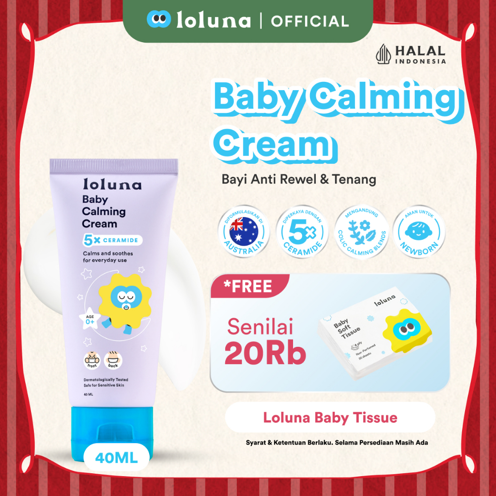 Loluna Baby Calming Cream 40ml - Krim Wangi Menenangkan & Menghangatkan untuk Bayi dan Anak dengan 5