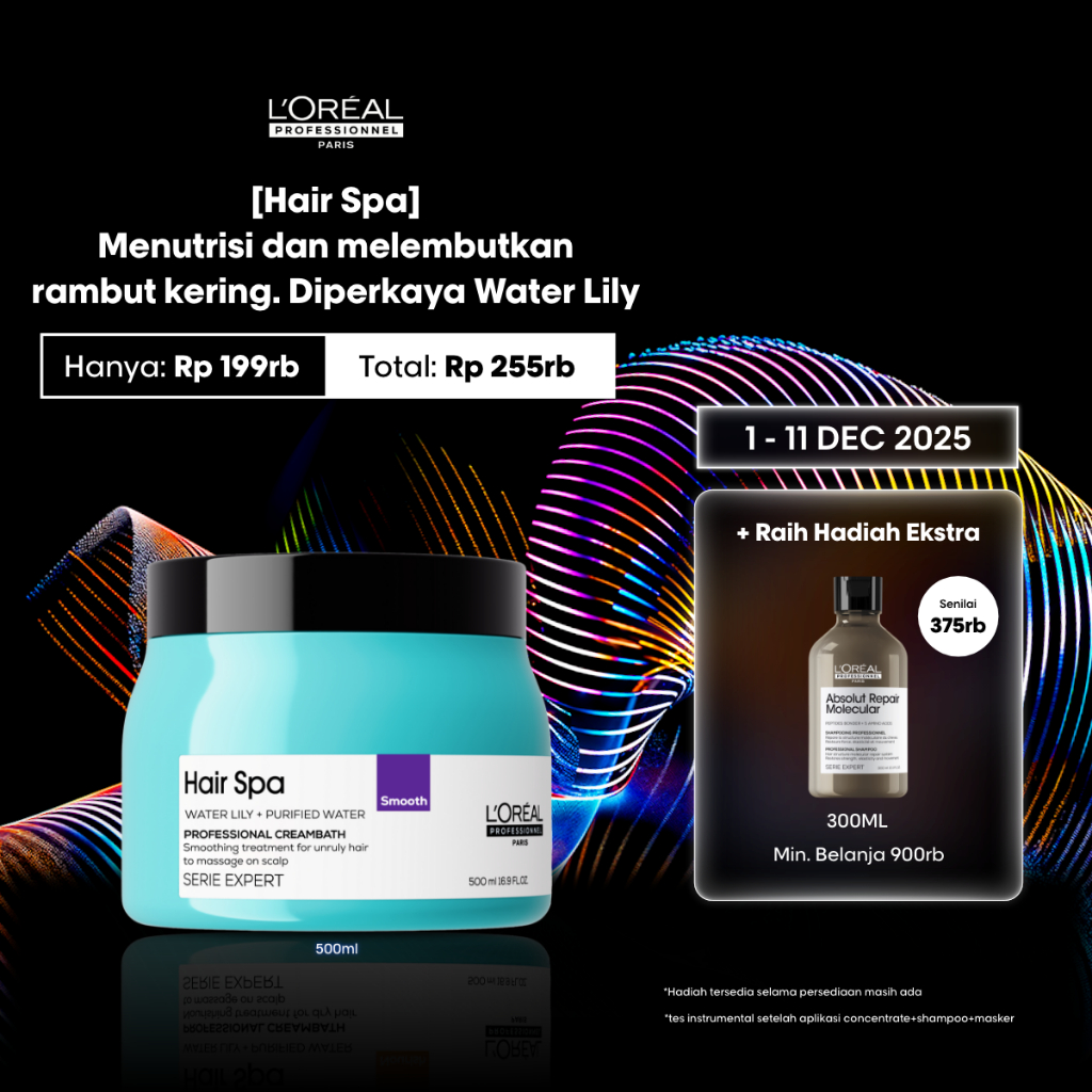 Hair Spa Deep Smoothing Creambath 500ml untuk rambut sulit diatur by L'Oreal Professionnel