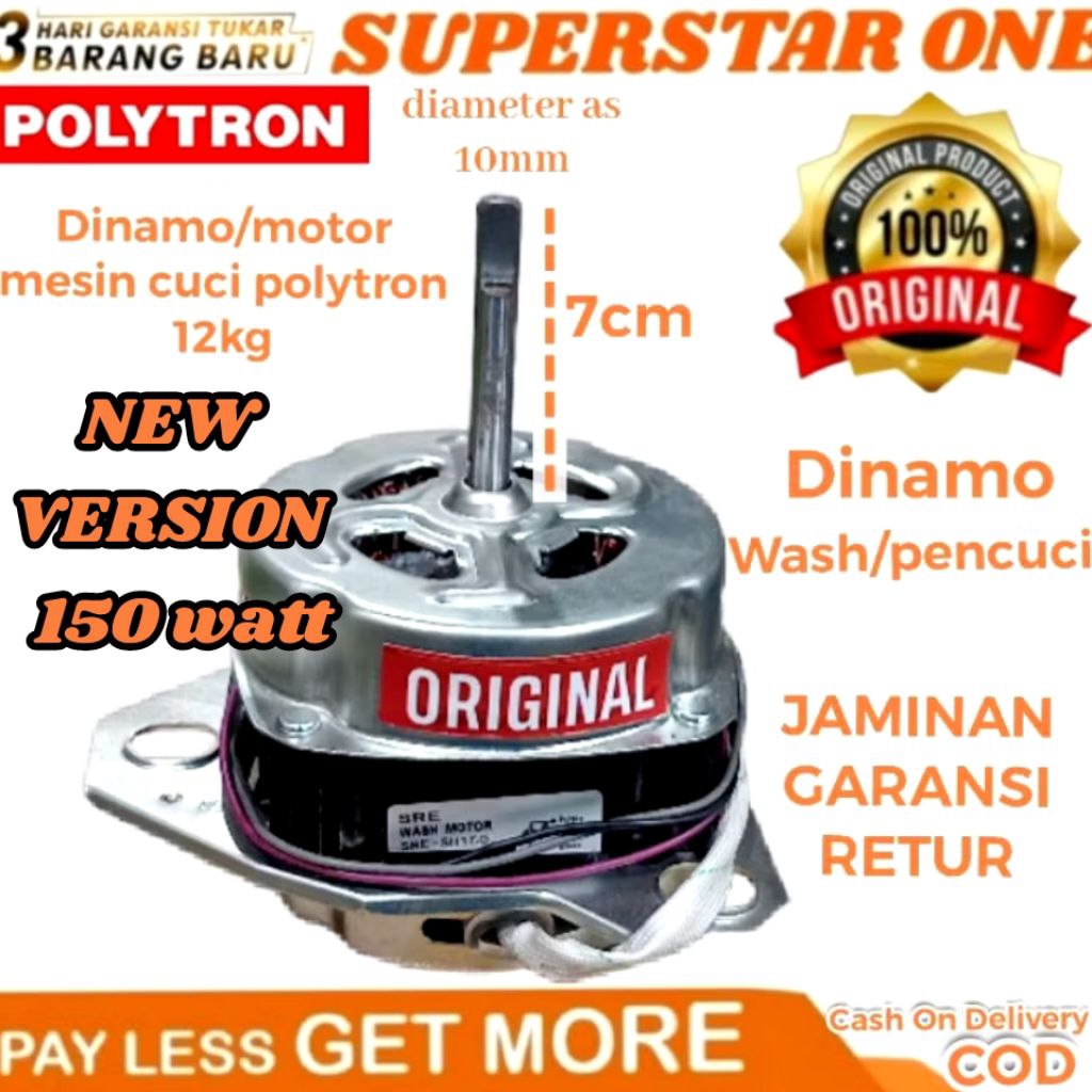 Dinamo polytron mesin cuci 12kg dinamo/motor wash/pencuci