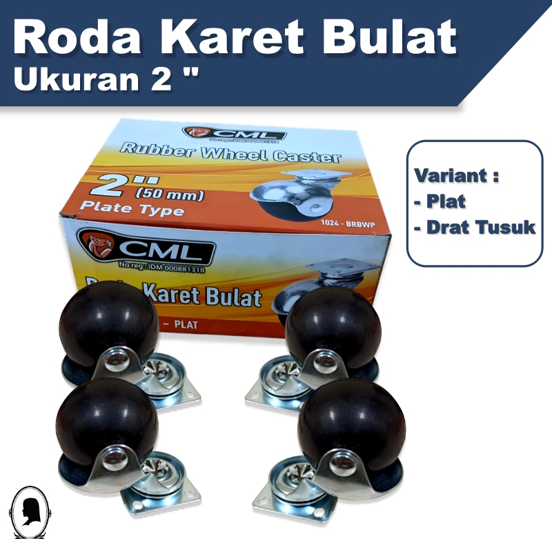 PROMO SET 4PCS RODA TROLI ETALASE KURSI LEMARI TG-50 / RODA BULAT LEMARI / RODA BULAT ETALASE