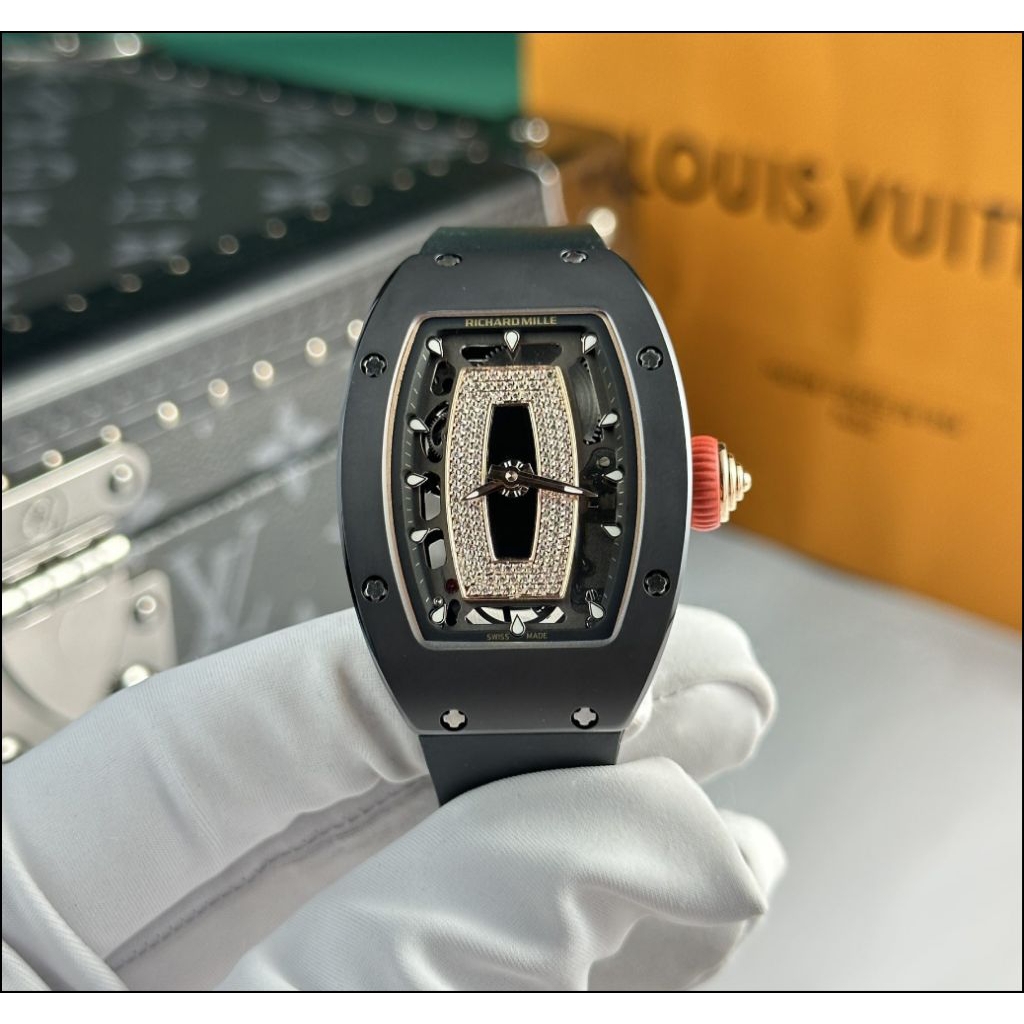 JAM TANGAN RM07 CERAMIC ROSE GOLD DM 36MM