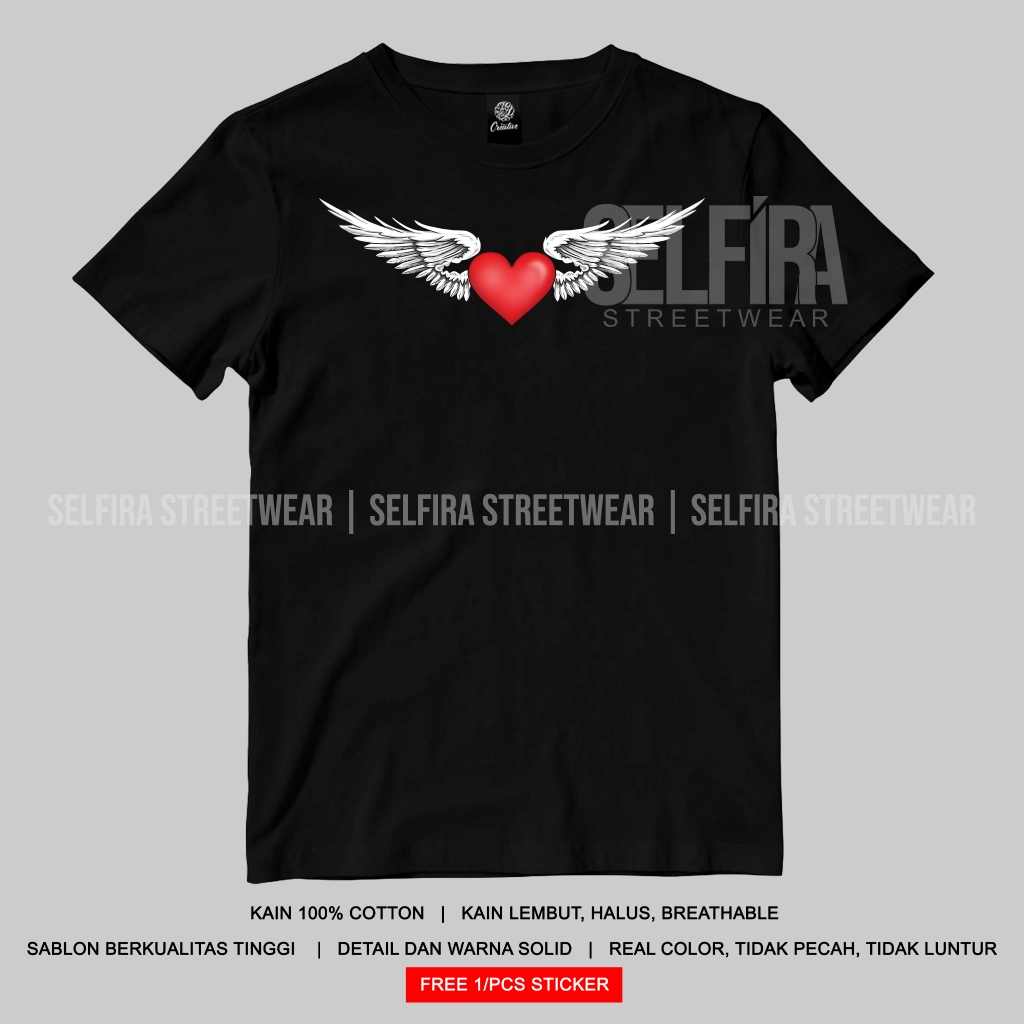 Kaos Distro Dewa 19 Sayap Hati Bintang Lima - Kaos Dua Sedjoli