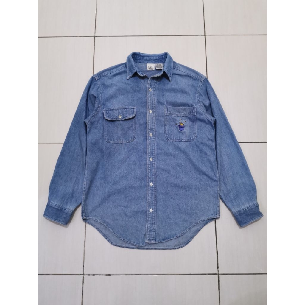vintage kemeja denim disney winnie the pooh