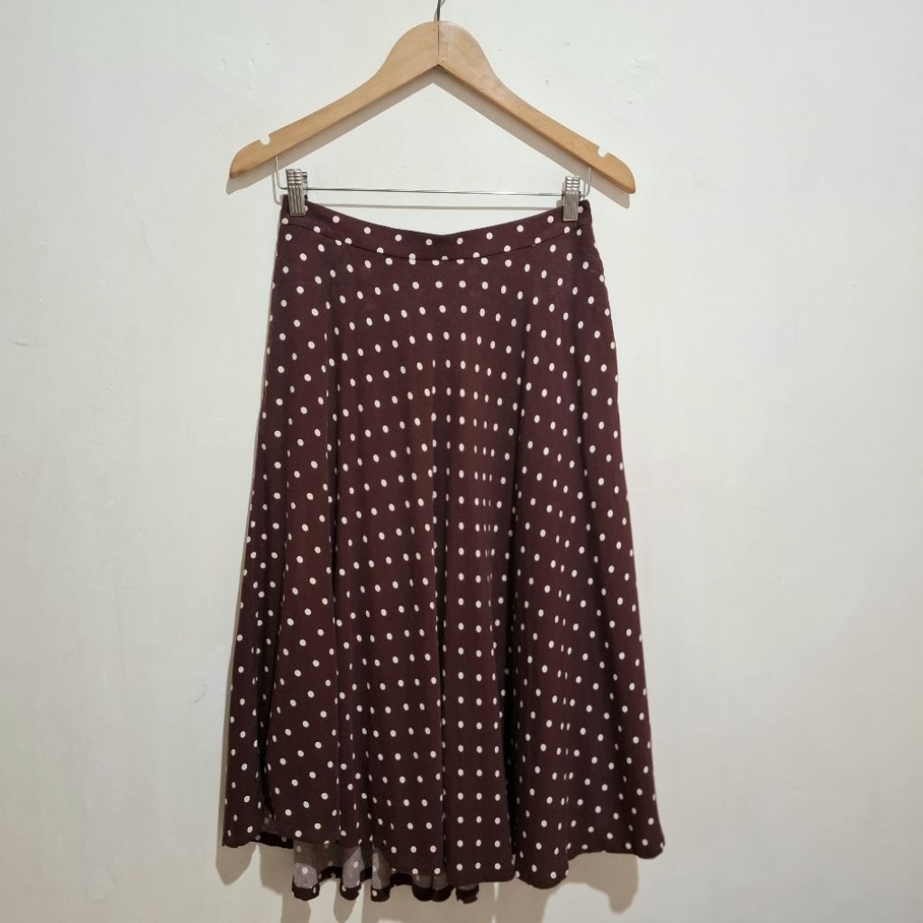 Skirt UNIQLO : INES De La FRESSANGE Rayon Polkadot Reddish Brown