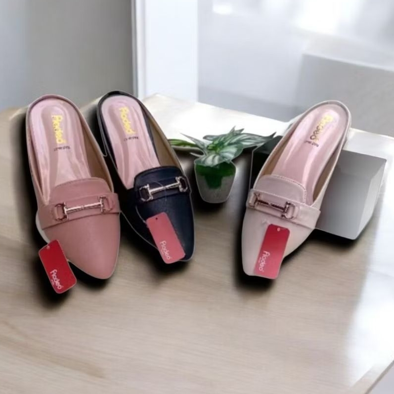 Sepatu slop wanita kece - sanda selopl hak 3cm fldeo original terbaru matahari