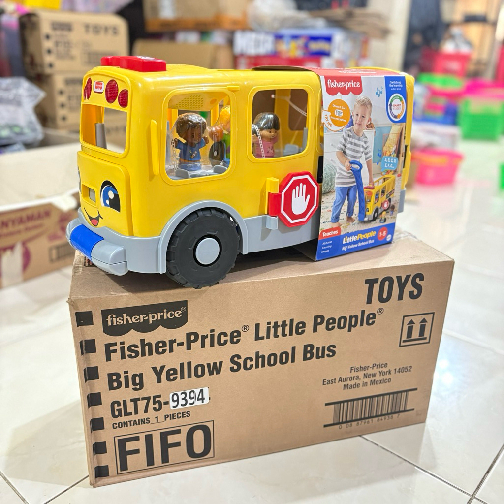 Fisher Price Little People Toddler Toy Big Yellow School Bus & Community