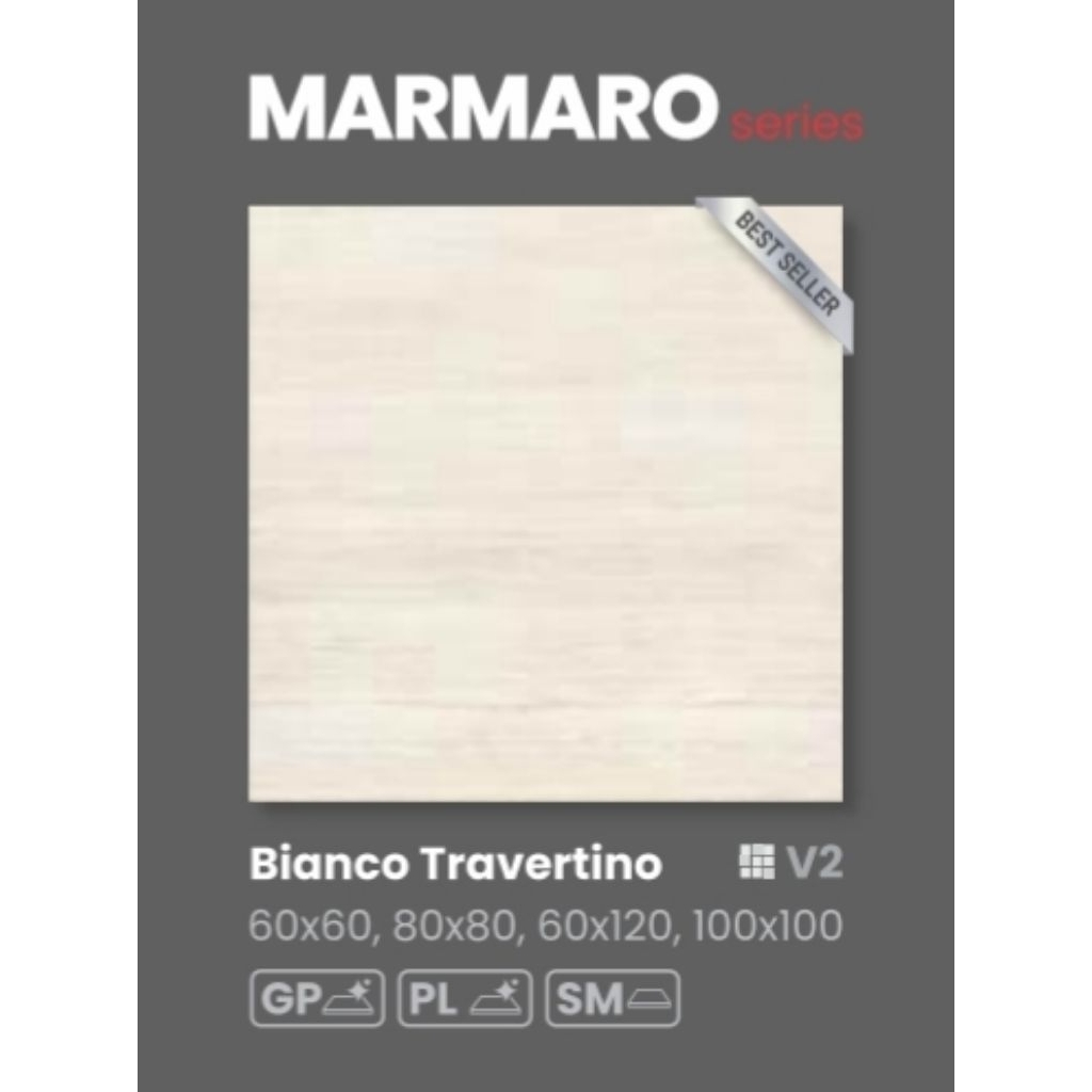 GRANIT MERK INDOGRESS MARMARO SERIES TIPE TRAVERTINO BIANCO, CREMA, GRIGIO UKURAN 60X60 AVAILABLE 80