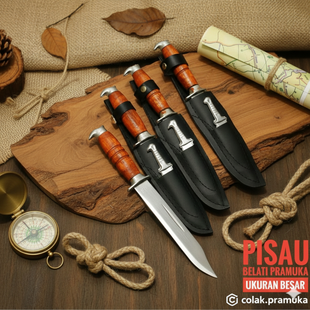 PISAU BELATI PRAMUKA BESAR TANGGUNG KECIL, SANGKUR PRAMUKA, PISAU PRAMUKA DOUBLE, ALAT PRAMUKA