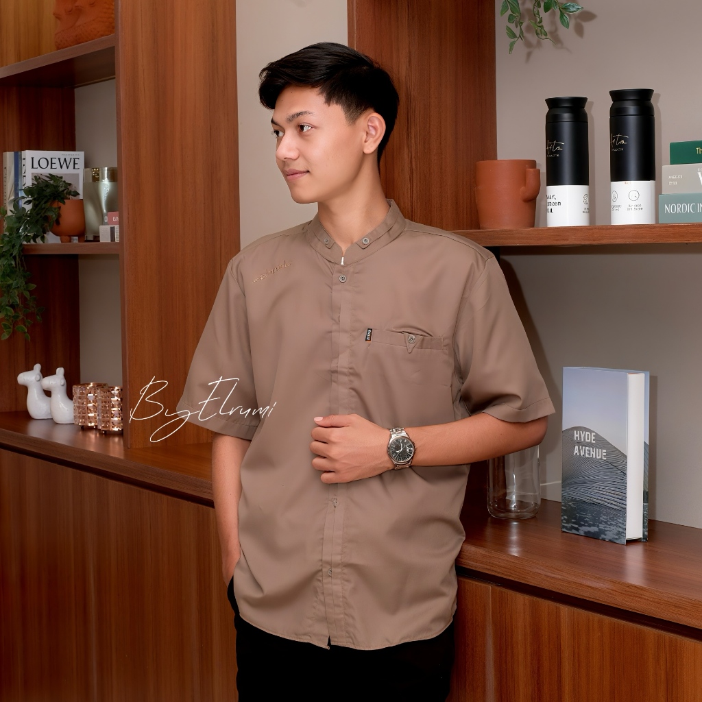 Kemeja Koko Pria Baju Koko Antasena Pendek Produk Original El Rumi Bahan Katun Toyobo Import Koko Bo