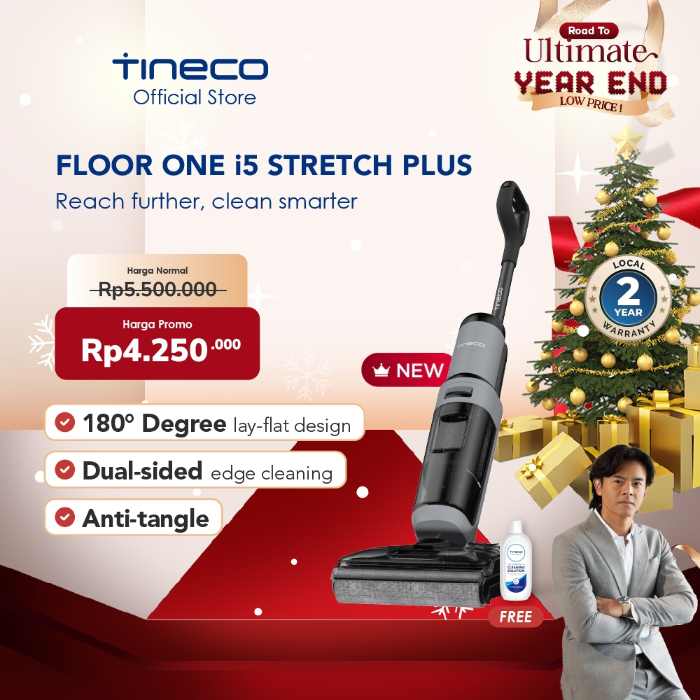 Tineco Floor One i5 Stretch Plus Smart Wet Dry Cordless Vacuum Cleaner Vakum Penghisap Debu