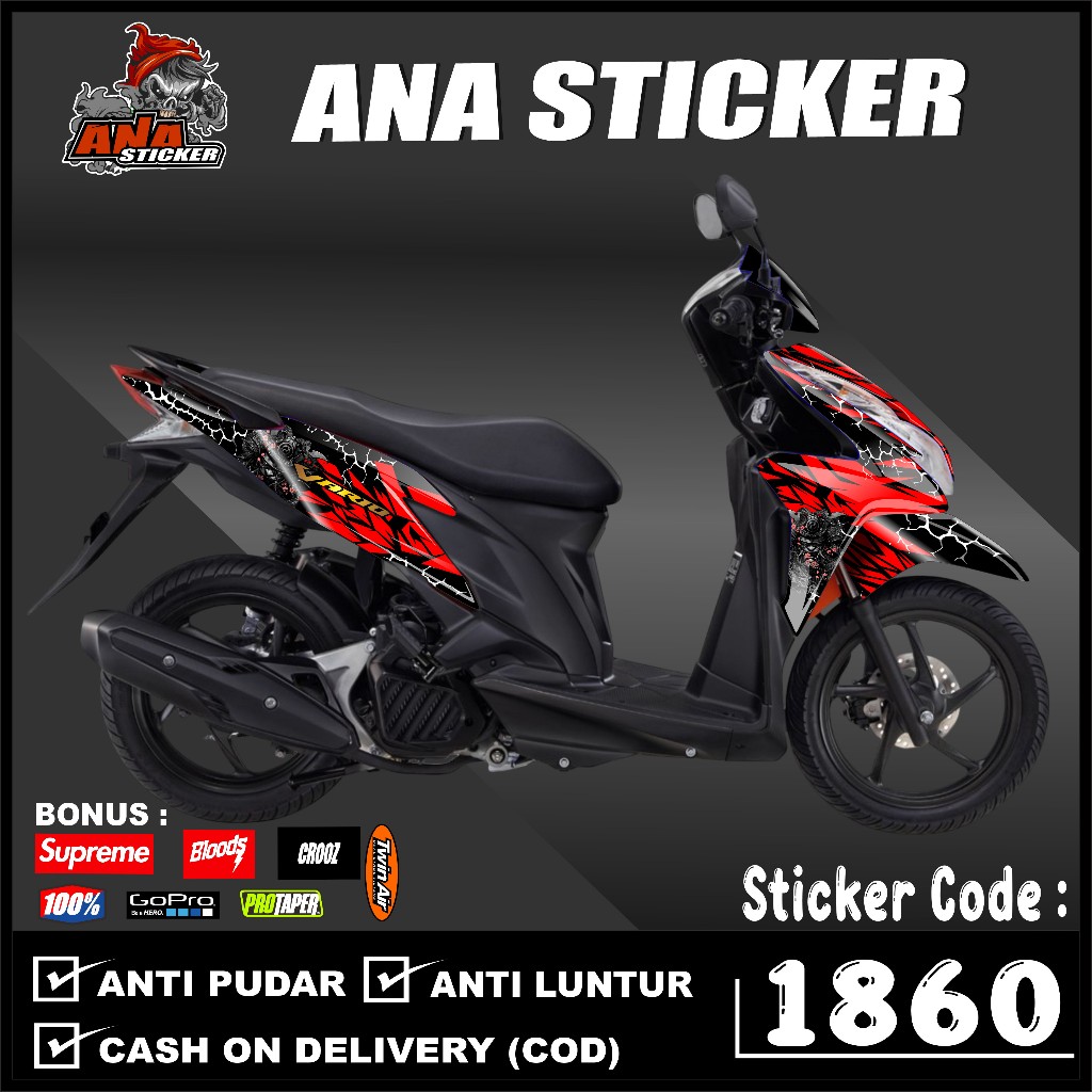 1860 Sticker decal motor vario karbu 110 techno Fullbody skotlet full set