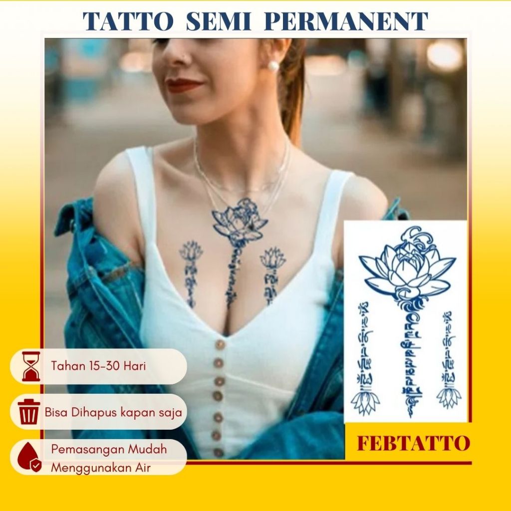 FRUIT INK Tato Temporer Semi Permanent Ukuran 11cmx18cm Motif Aesthetic Tatto Temporary Stiker Tato 