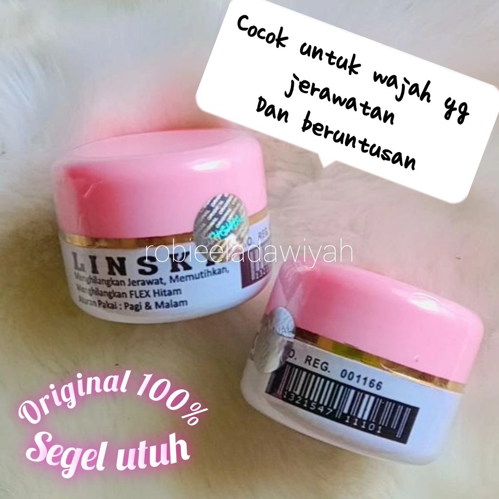linsky tutup pink/lin sky cream segel utuh