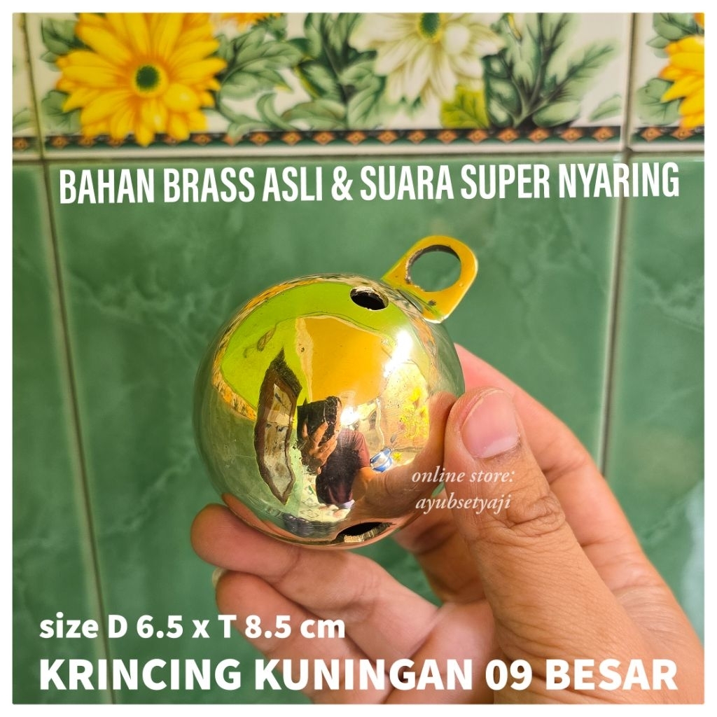 Lonceng Kuningan 09 ( D 6.5 x T 8.5 cm ) Klintingan Bulat BESAR Brass Bell klinting jaranan barongan