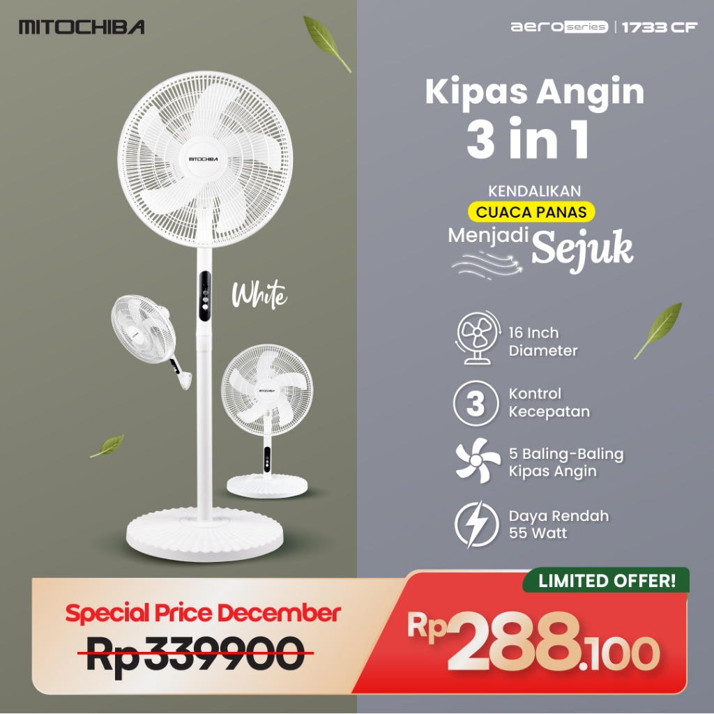 MITOCHIBA Kipas Angin 3in1 Multifungsi 1733CF 16 Inch AERO Series