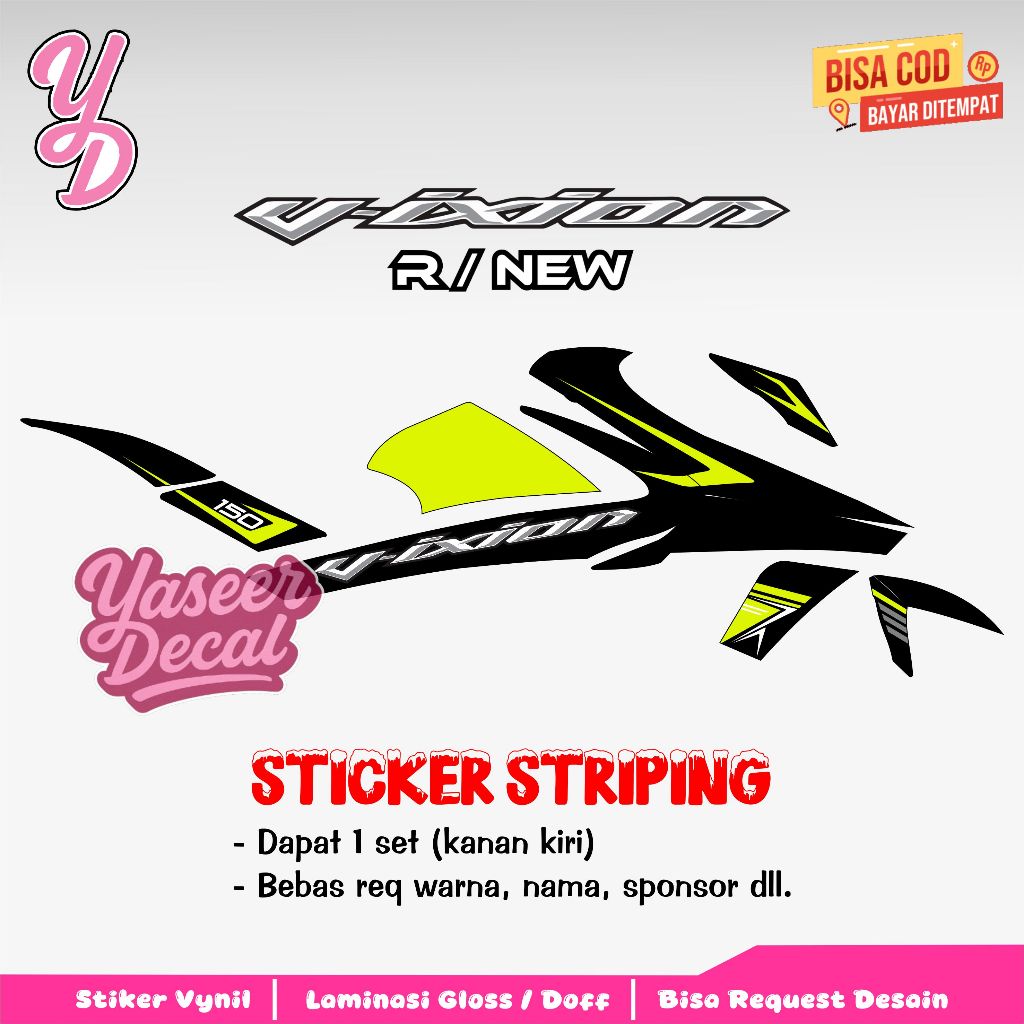 Striping Vixion R- Stiker Sticker Striping Variasi Yamaha Vixion R - Striping Hologram Vixion R Simp