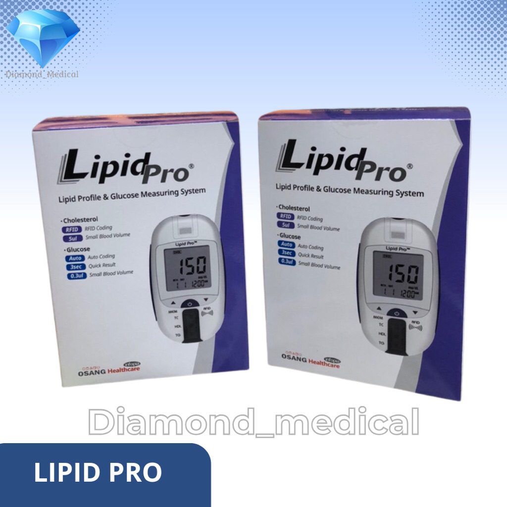 LipidPro Alat Tes Kolestrol Total - Alat Tes Lipid Pro Kolesterol Trigliserida HDL LDL Glucose Meter