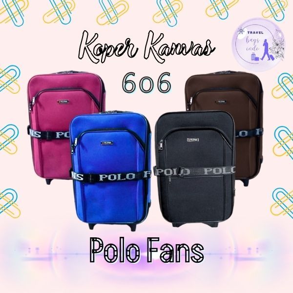 Koper Kain Polo 22 inch Koper Bagasi Ringan Koper Kanvas Koper Bagasi Koper Umroh Haji Travel