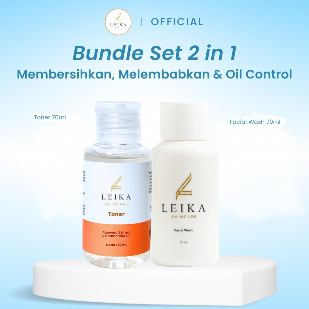 Leika Skincare 2 in 1 Toner & Facial Wash Leika Skin Care Resmi BPOM
