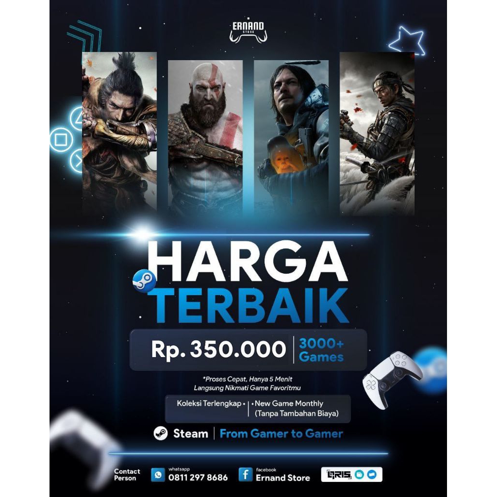 Akun Steam Sharing Games | 3500+ Games 1 Akun | Lifetime Membership | Akun Sharing | Selalu Update