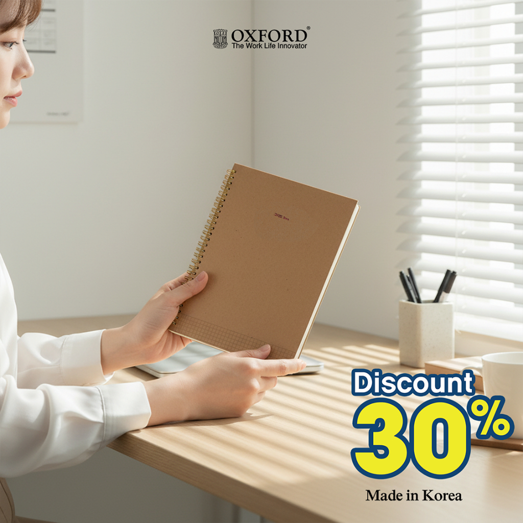 Oxford Notebook B5 Kraft Hardcover 80 Lembar - Notebook Hardcover / Notebook Spiral / Buku Catatan