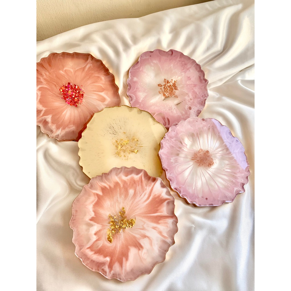 tatakan coaster resin / tatakan gelas / tatakan resin / coaster resin