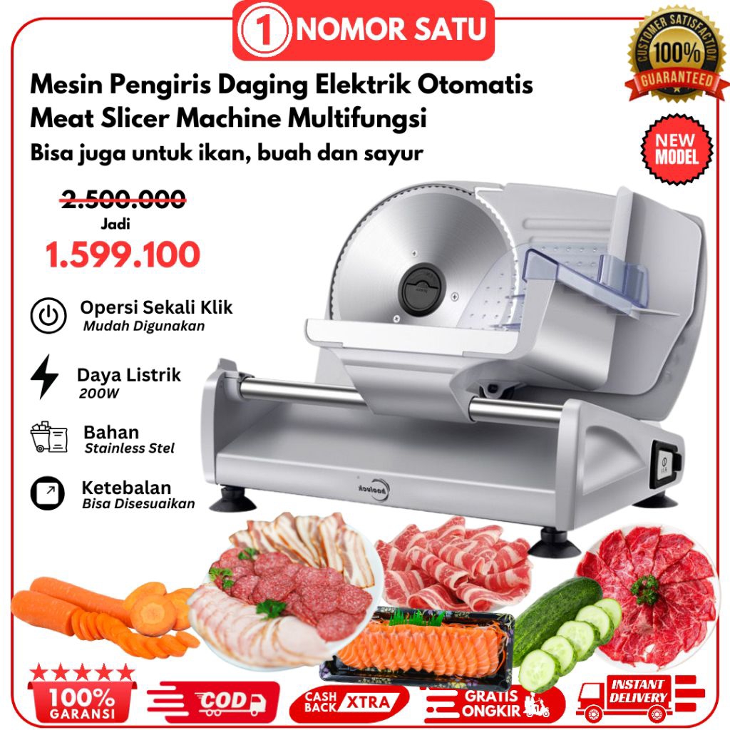 Meat Slicer Mesin Pengiris Daging Otomatis 10inch Food Slicer 250 ORI