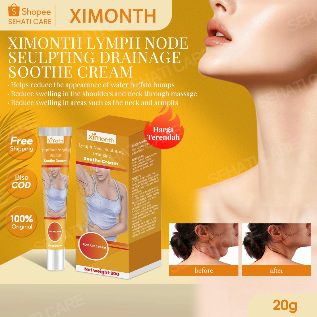 Ximonth Lymph Node Seulpting Drainage Soothe Cream 20g Lymph Nodes Herbal Detox Cream Obat Benjolan 