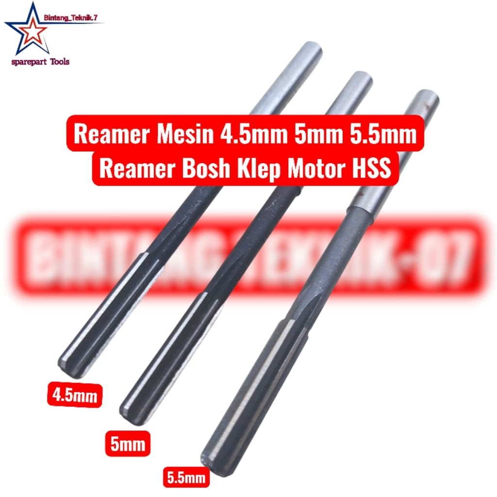 Reamer Mesin 5.5mm Reamer Bosh Klep Motor HSS Bukan Carbide