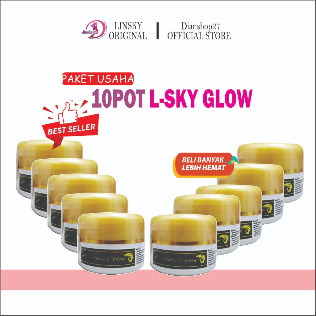 (PAKET USAHA 10pot) L-SKY GLOW Original Paket Bundling Hemat / l-sky glow / Linsky cream pencerah wa
