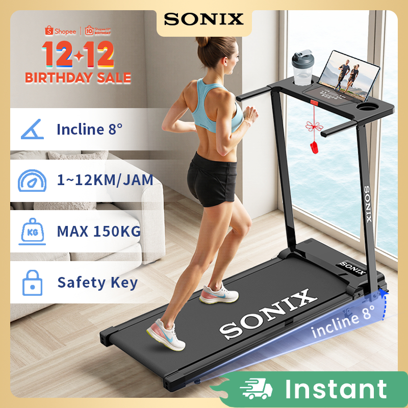 Sonix Incline Listrik Treadmill STR02 Dapat Dilipat Running Pad Max 150kg 8°Alat Olahraga Home Fitne