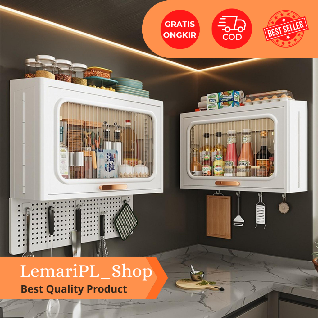 Lemari PL - Lemari Dapur Gantung Lemari Dinding Dapur Rak Gantung Dapur Kabinet Dapur Rak Bumbu Dapu