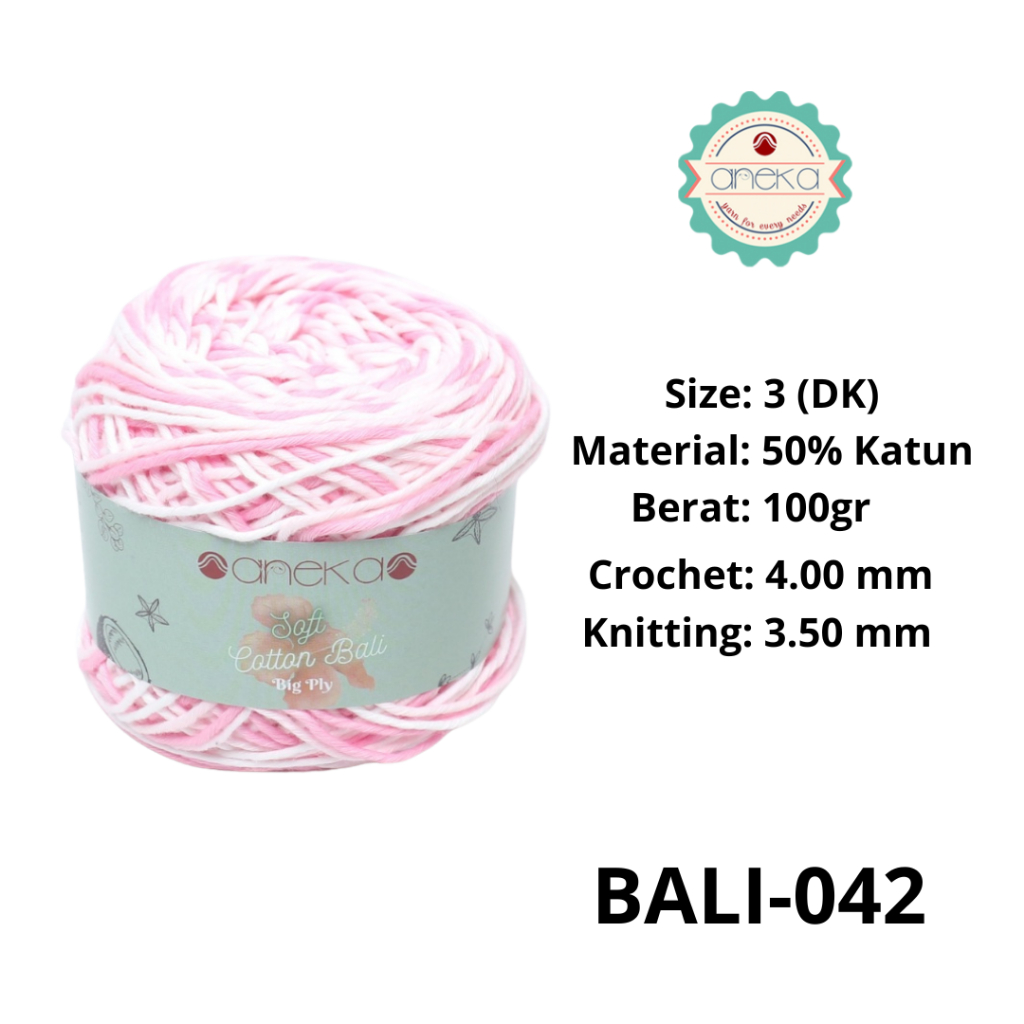 ANEKA - Benang Rajut Katun Bali ANEKA / Soft Cotton Big Ply made by ANEKABENANG - 042