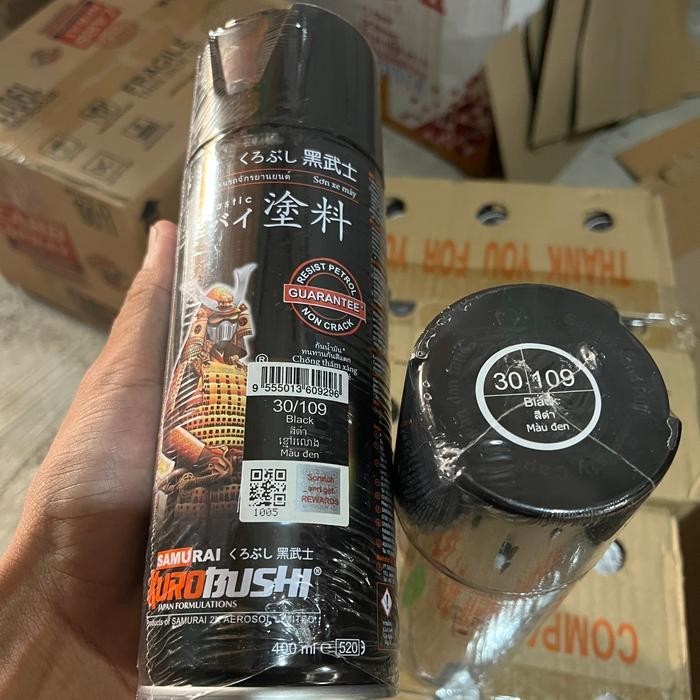 Pilok Pilox Cat Semprot Samurai Black Hitam 109 Cat Semprot Samurai Paint