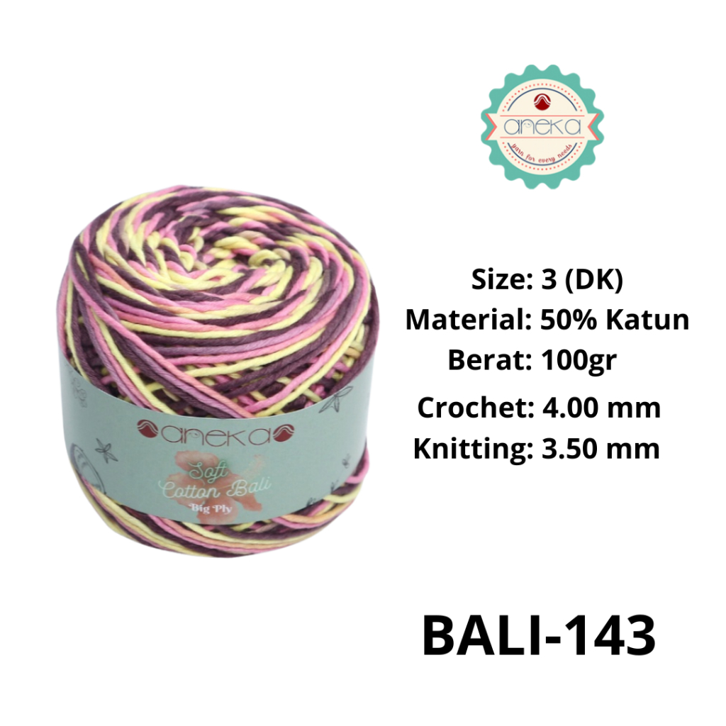 ANEKA - Benang Rajut Katun Bali ANEKA / Soft Cotton Big Ply made by ANEKABENANG - 143