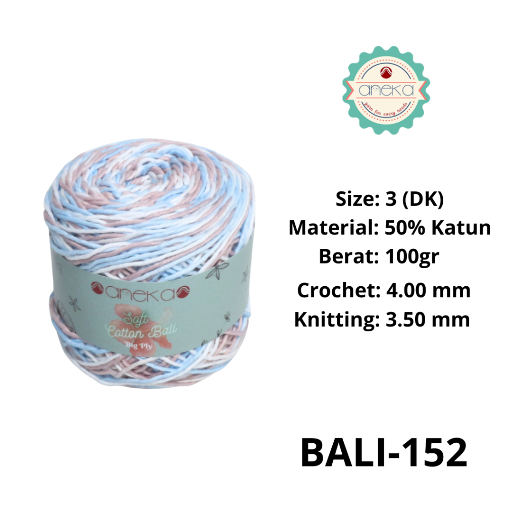ANEKA - Benang Rajut Katun Bali ANEKA / Soft Cotton Big Ply made by ANEKABENANG - 152