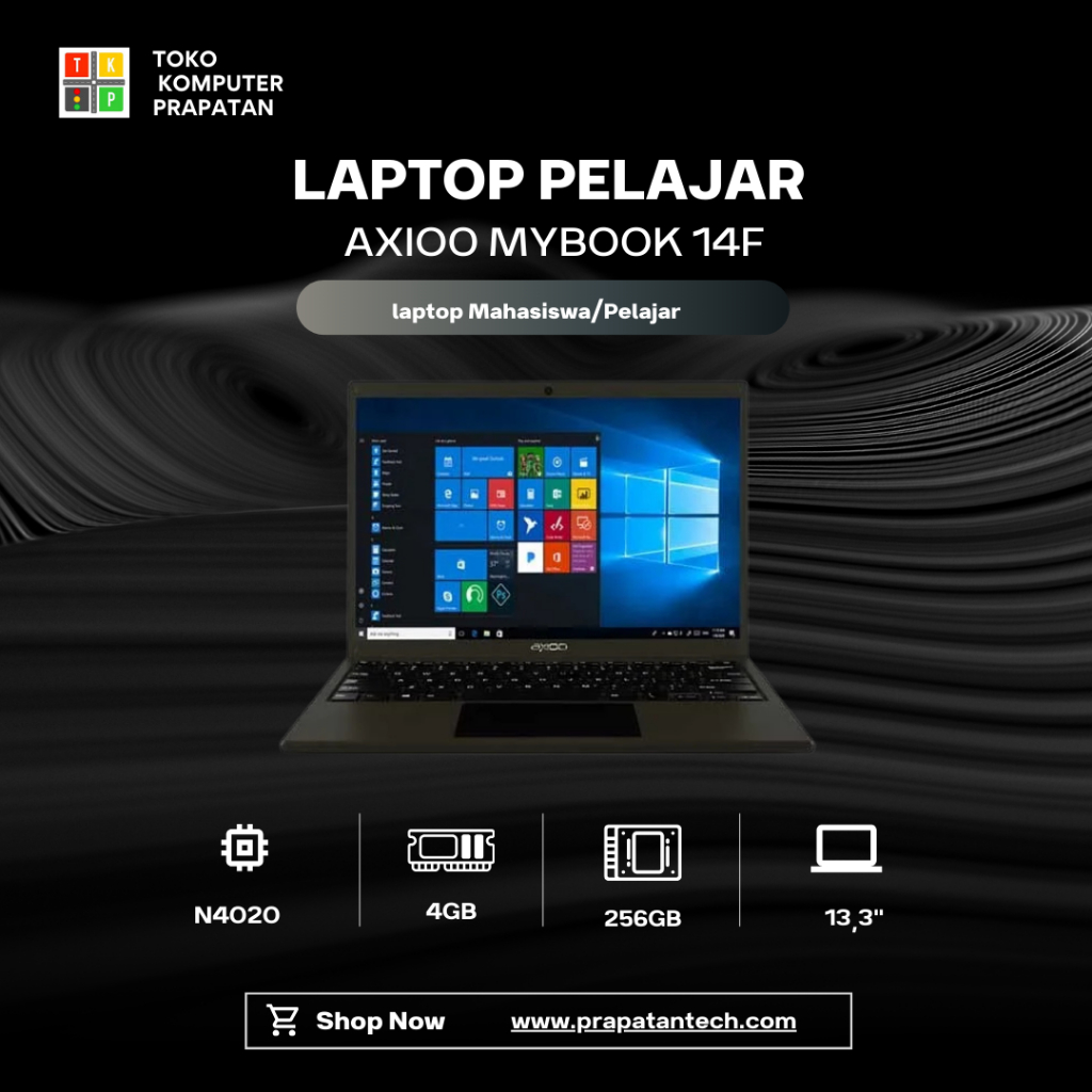 Laptop Axioo MyBook 14F - Intel N4020 / Ram 4GB / SSD 256GB / 13,3"