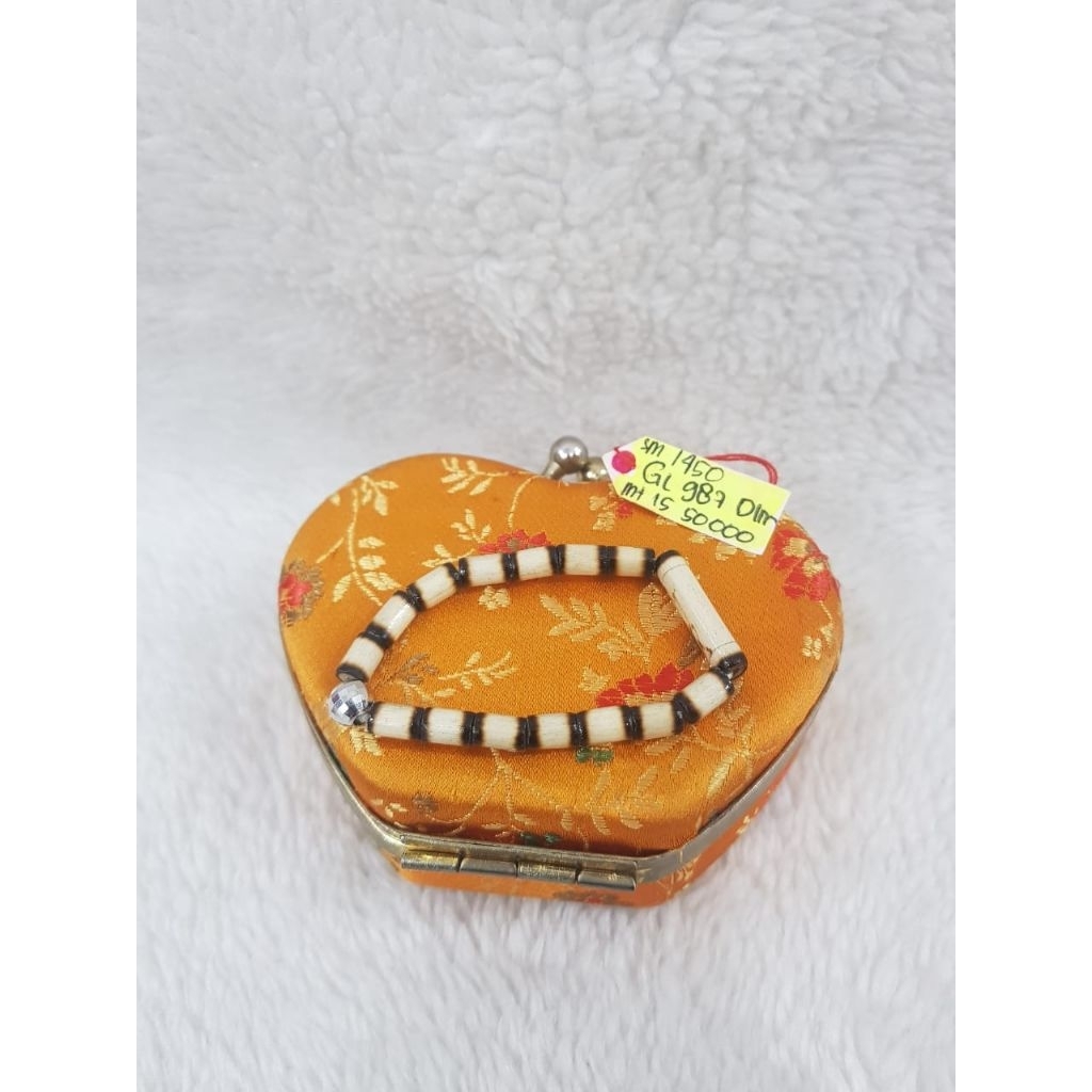 GL987DLM Gelang mata otok variasi dewian emas putih asli berat 0.300 sama mata 1.450 kadar 420% 9K