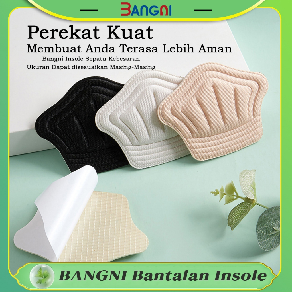 BANGNI Insole Pengganjal Sepatu Kebesaran Sol Tumit Belakang Insole Pelindung Tumit Sol Tumit Anti L