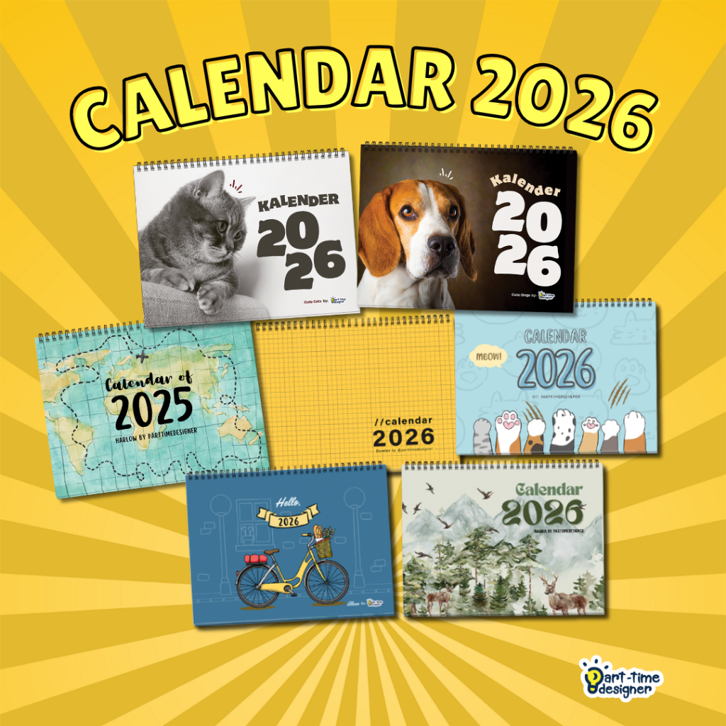 Kalender Meja 2026 Estetik Planner Calendar Semua Desain