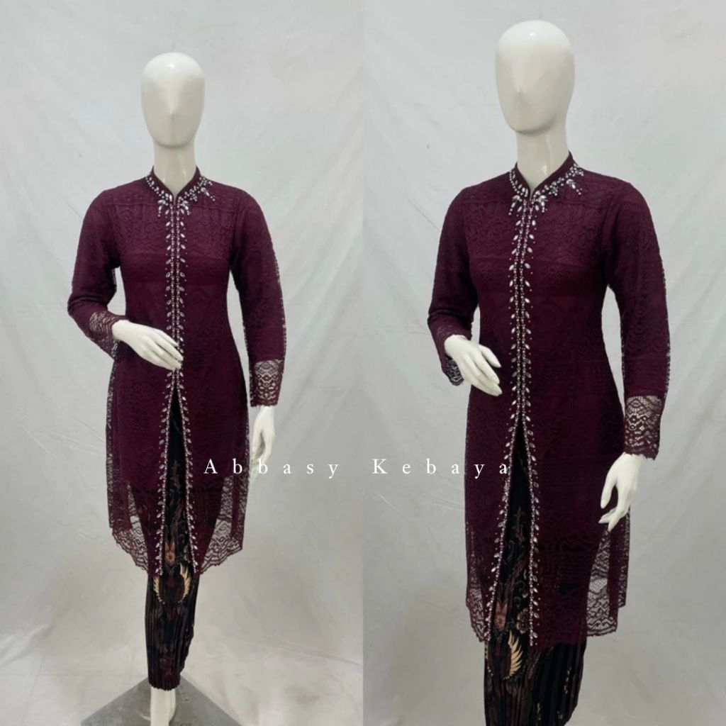 Kebaya tunik brokat krah sanghai Kebaya Tunik Modern kombinasi payet