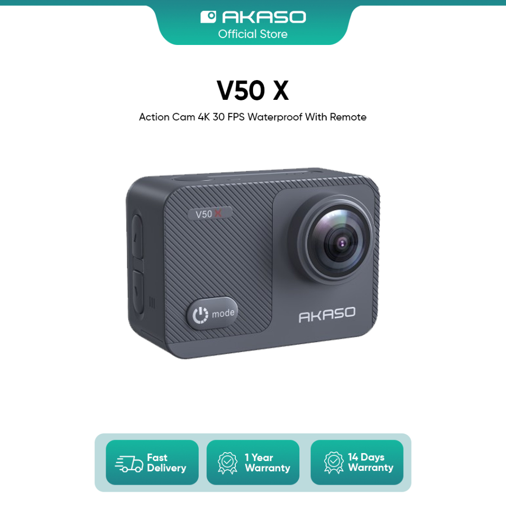AKASO Action Camera V50 X New Version 4K 30FPS WiFi EIS Touchscreen With Remote Kamera Olahraga Vlog
