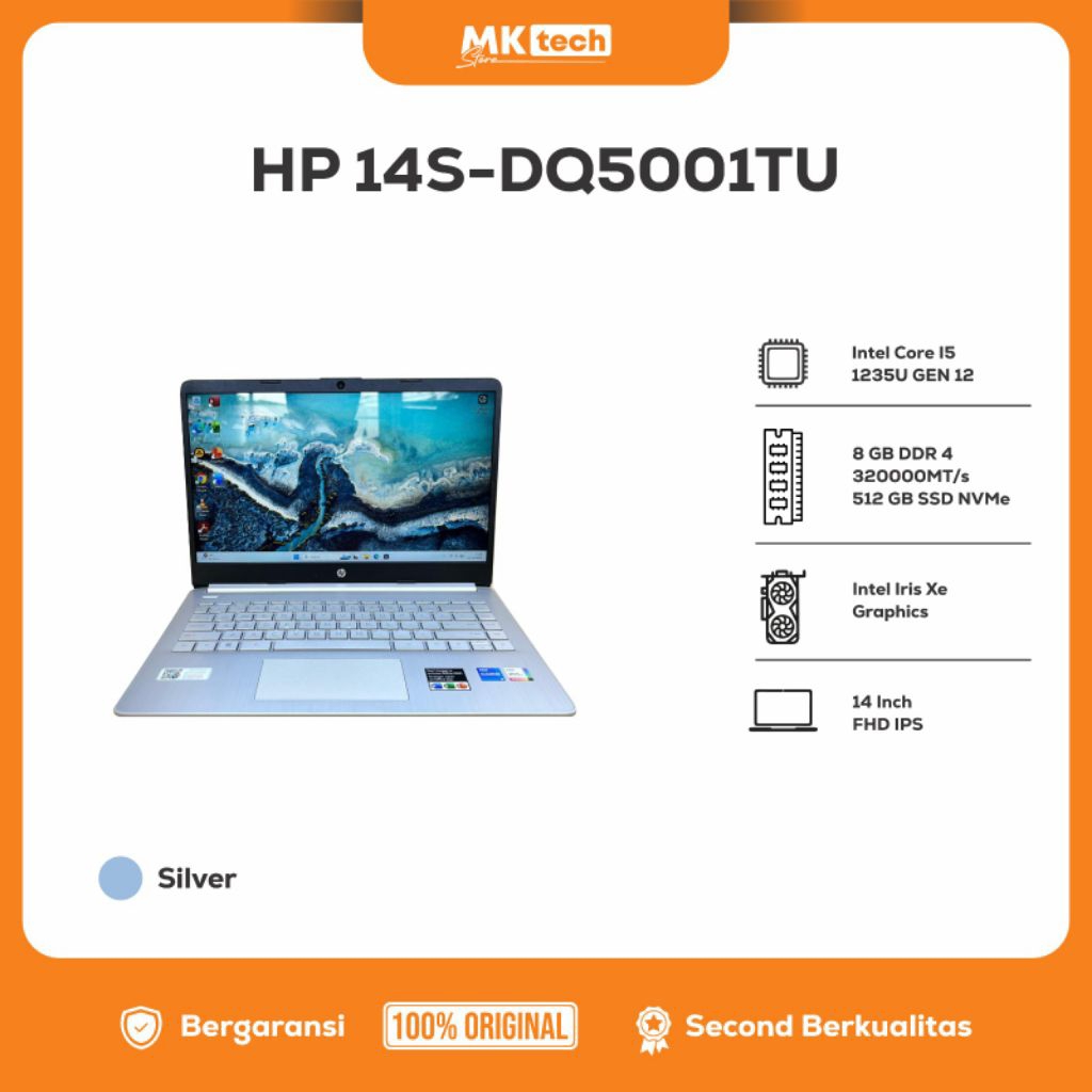 LAPTOP SECOND BERGARANS- HP 14S DQ-5001TU